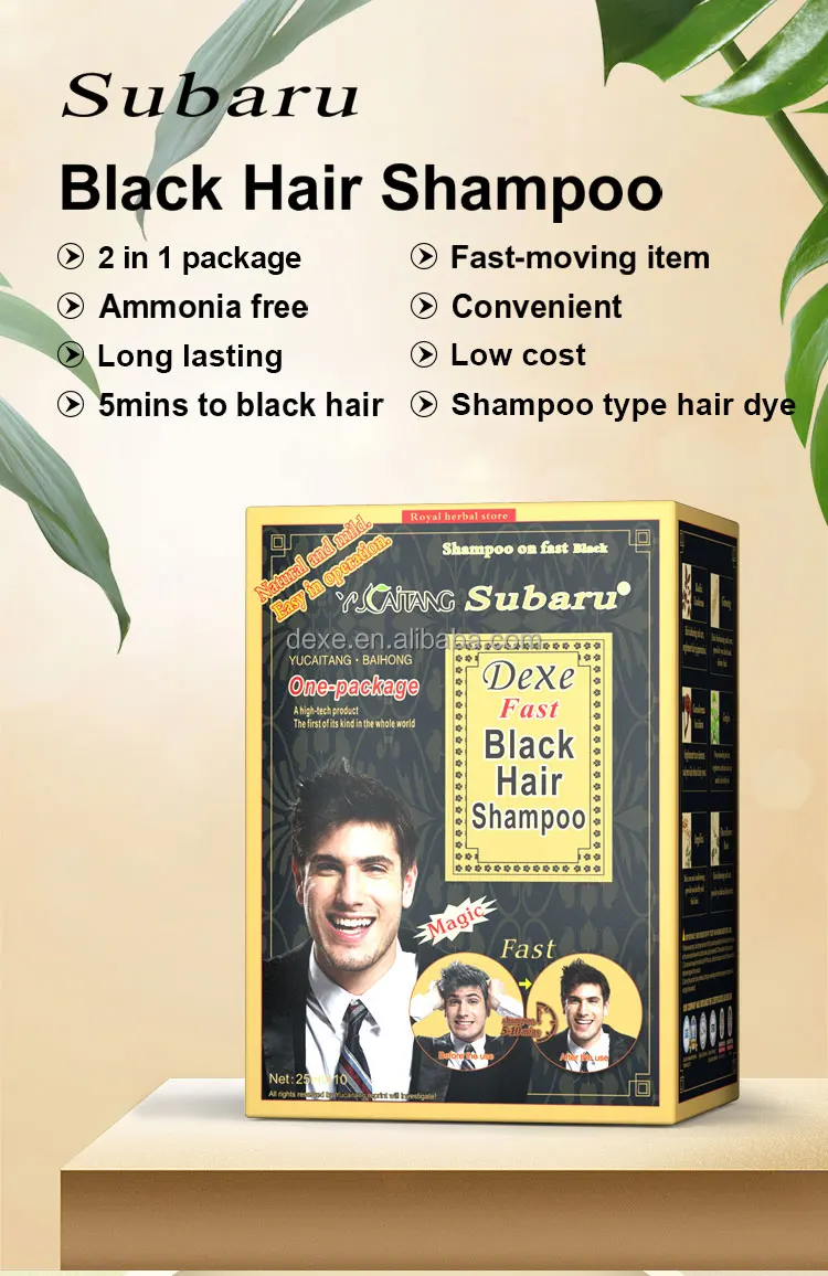 Hair Subaru Black Hair Shampoo Natural Cream Herbal Ingredients Permanent Normal Shampoo Long Lasting Colour Authentic High