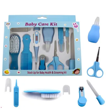10pcs Newborn Nursery Health Care Set Baby Grooming Tool Kit Baby Care Kit Manufacturer Newborn Baby Gift Set Yellow pink Blue