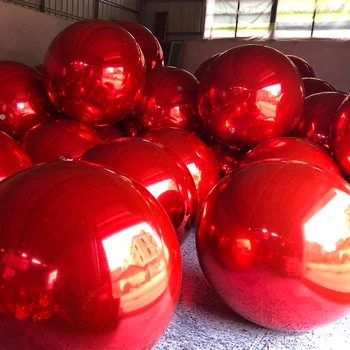 Christmas ball Solid color Liner 0.5pvc Outer ball 0.3pvc laser film mirror inflatable ball for Christmas decorations