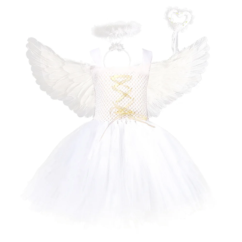 Halloween Evil Queen Angel Wings Tutu Dress for Kids