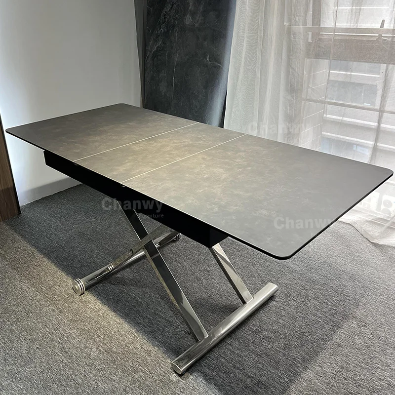 Comedor Modern Furniture Dining Extendable Table Sets Adjustable Table Foldable Sintered Stone Mechanism Dining Tables