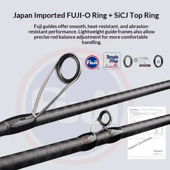 CHEERY Fuji O SIC Guide Ring Carbon Fishing Rod for Perch & Mandarin Fish Straight Handle Far-cast River Use Wholesale – Rod – view 4