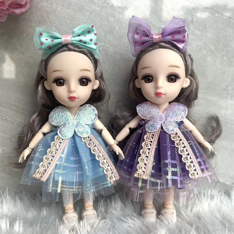 2024 New Beautiful Cute 17 Cm Dolls Fashion Cute Girl Toy Beauty Doll  Movable Jointed Girl Toys Wholesale Children Mini Doll