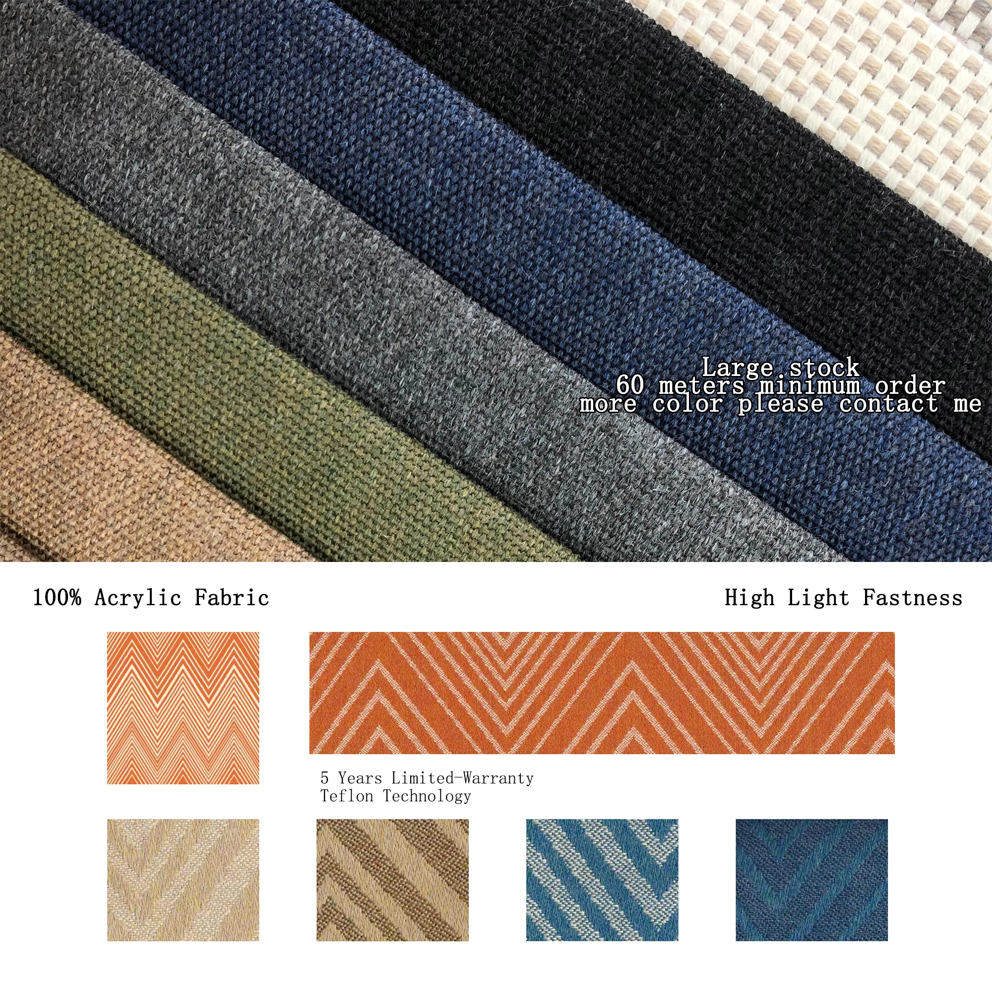 Wear Resisting Acrylic Outdoor Fabric 100% Solution Dyed Acrylic Fabric