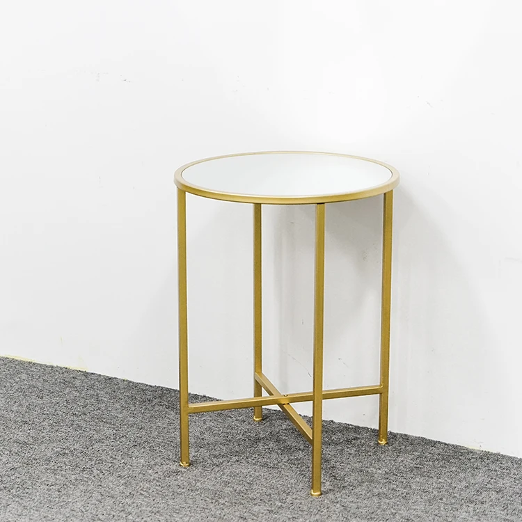 Современный роскошный круглый журнальный столик в скандинавском стиле, мебель для гостиной, Диванный стеклянный Золотистый металлический боковой столик