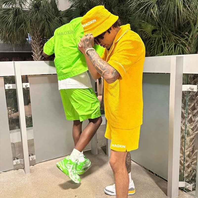 Custom Logo Streetwear Clothing Vendor Outfit Two Piece Shorts T Shirts 2 Piece Pants Tshirt Men's Sets Tracksuits for Men