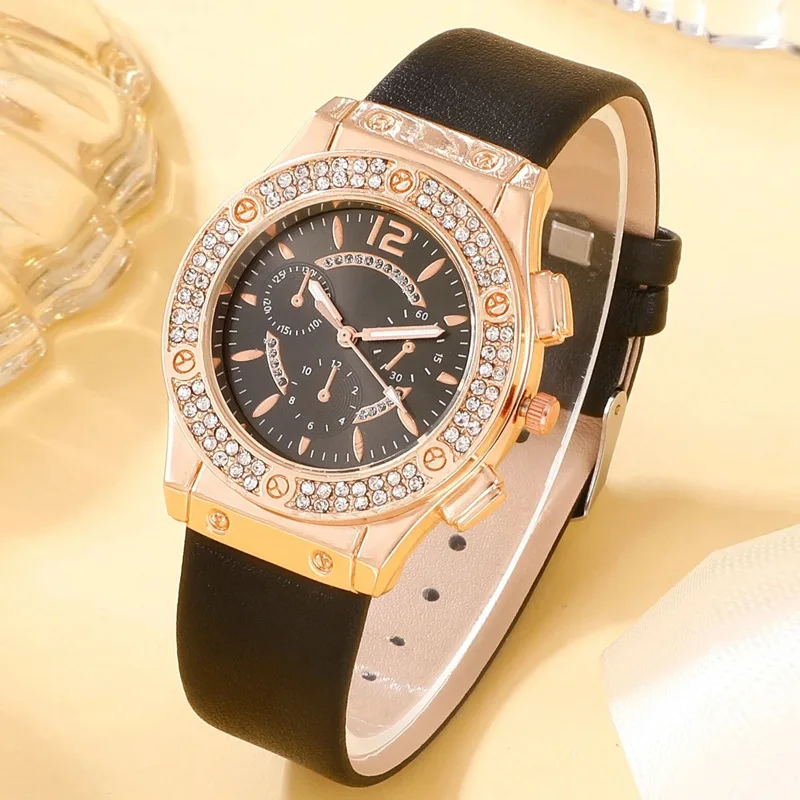 Luxury Women Fashion Elegant Wristwatch With Flower Bracelet Quartz