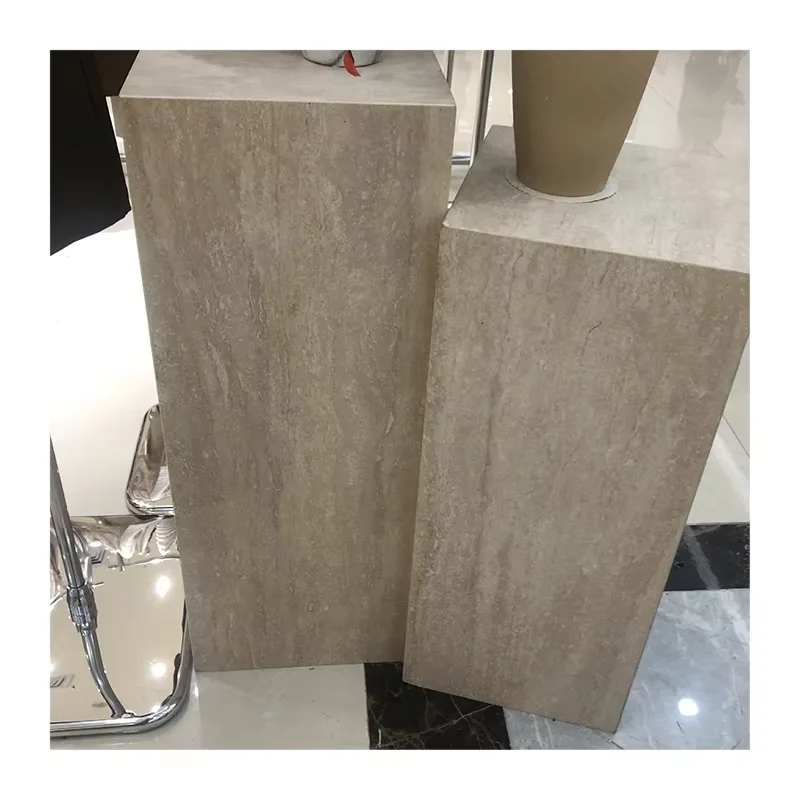 product modern hotel brand store  home decorative travertine table square natural travertine edge elegant marbl side table-2