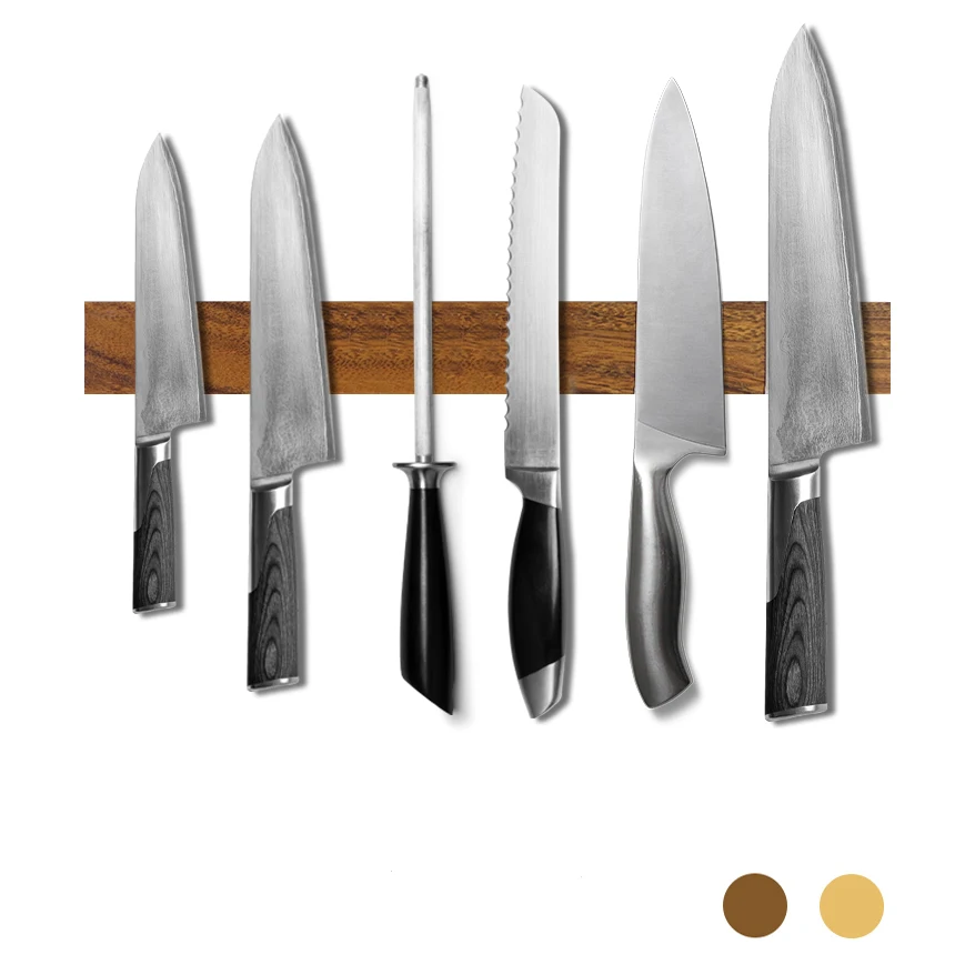 Eco Friendly Mounting Bamboo Knife Strip,Walnut Wood Kitchen