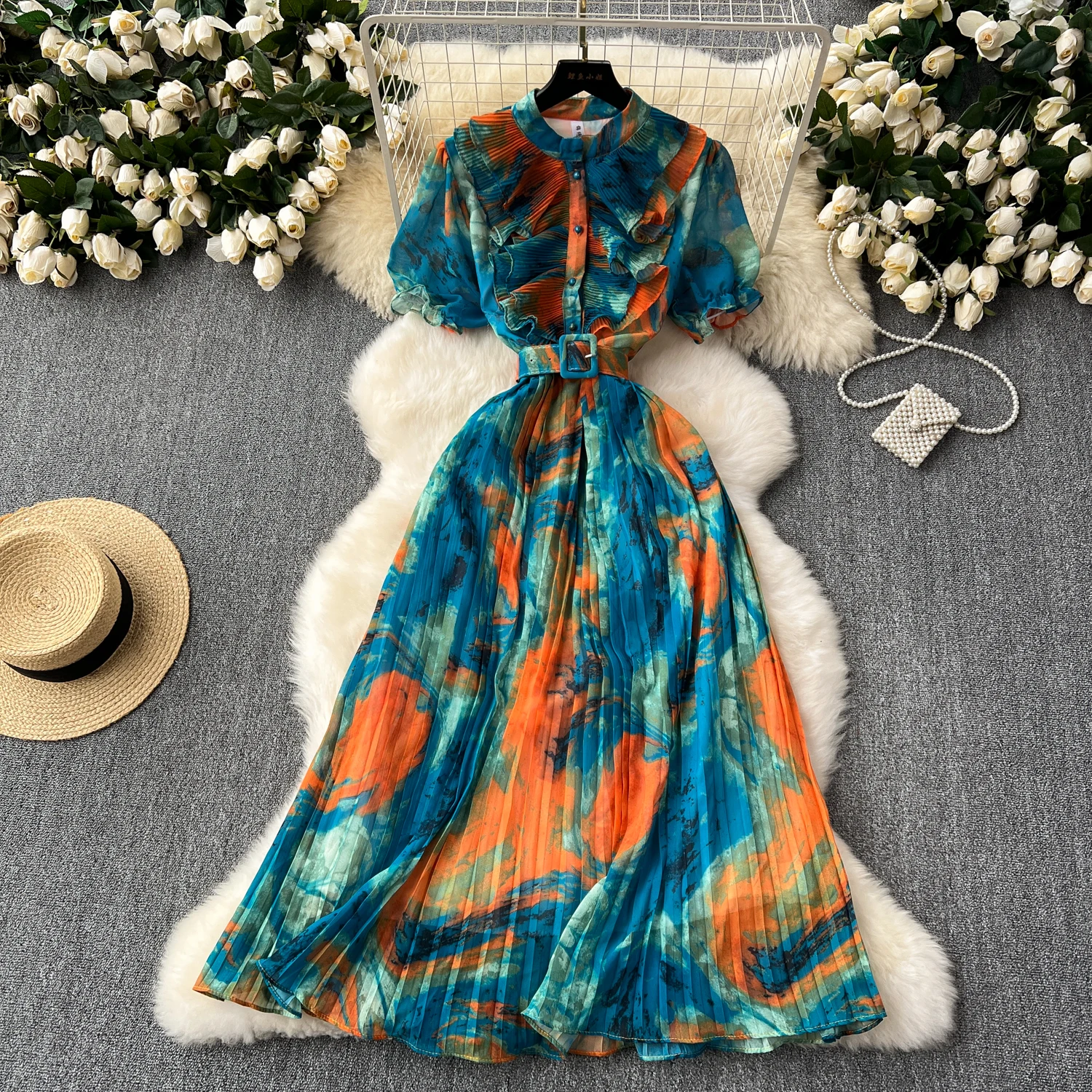 正規品 theredthread S ribbon dress pleats THEREDTHREAD / ザレッドスレッド】S ribbon dress pleats