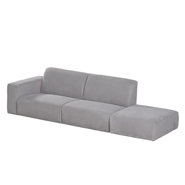 Italian minimalist cotton linen fabric sofa module combination Nordic minimalist living room retro style puff sofa