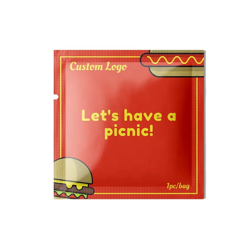 Custom Logo Airline KFC Individual Packing Wet Tissue Single Pack Fragrance Restaurant Wet Wipe for Hand