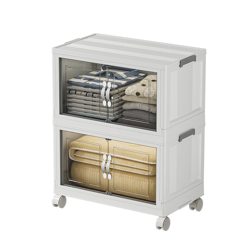 Portable Folding Storage Cabinet Foldable Organizer Display for Small Apartments Rectangle Shape details