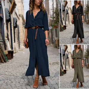 New Fashion Women Temperament Loose Maxi Shirt Skirt