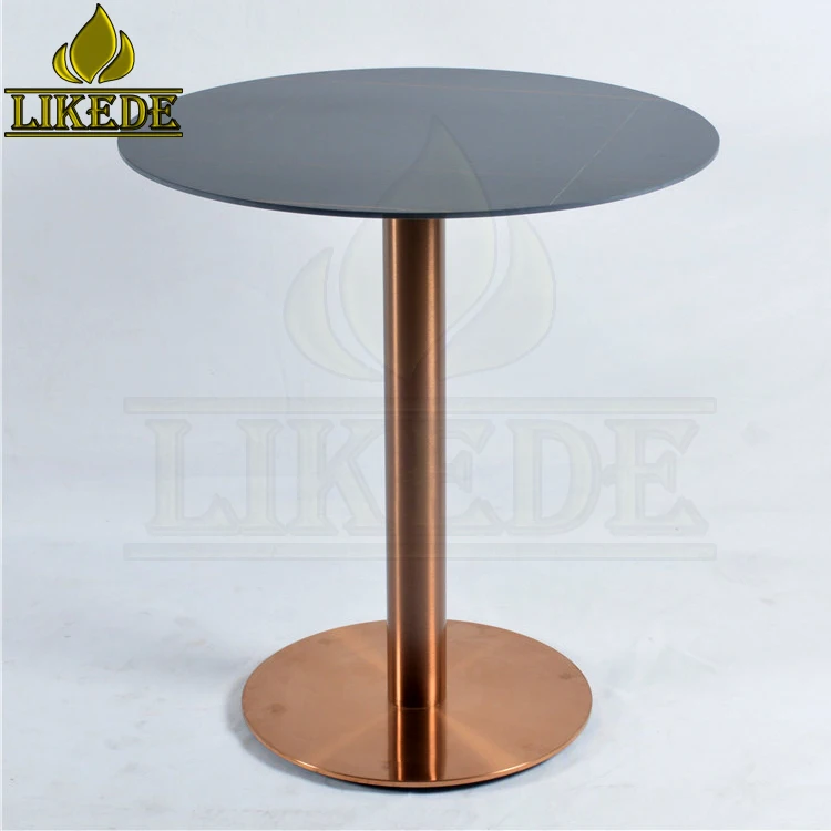 Hot Sale Luxury Round Plate Brushed Rose Gold Stainless Steel Table Base Premium Furniture Legs
