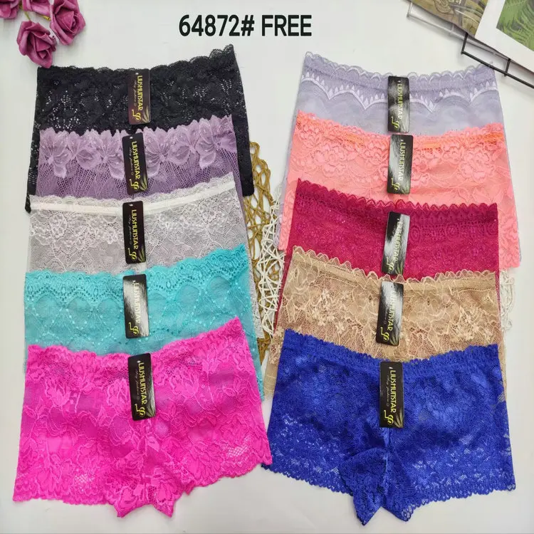 0.22 Dollar Model Las001 Waist Free Wholesale Lace Boyshort Breathable