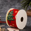 Red Base Fabric Christmas Tree Ribbon