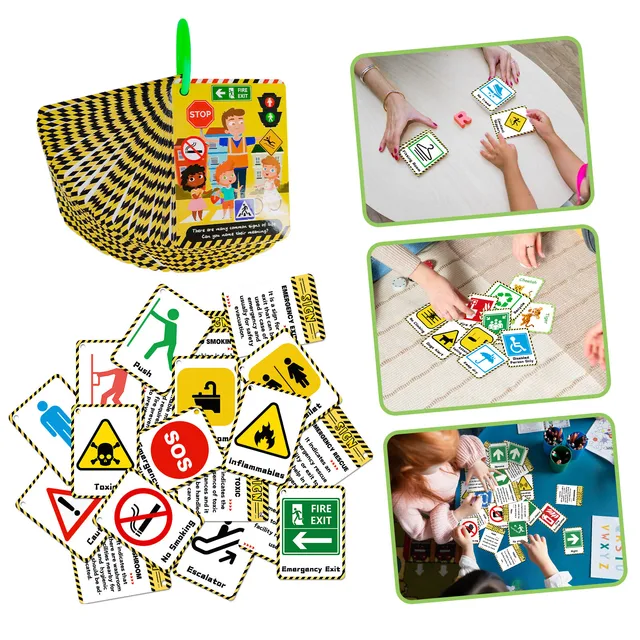 50pcs new baby preschool life sign cognitive card toy children's educational education card traffic instruction cards