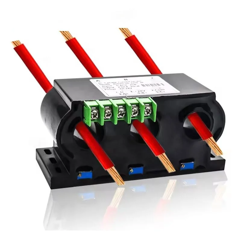 factory price ac split core 3 phase current transmitter 4 20ma hall current sensor 100a 400a three phase current transducer