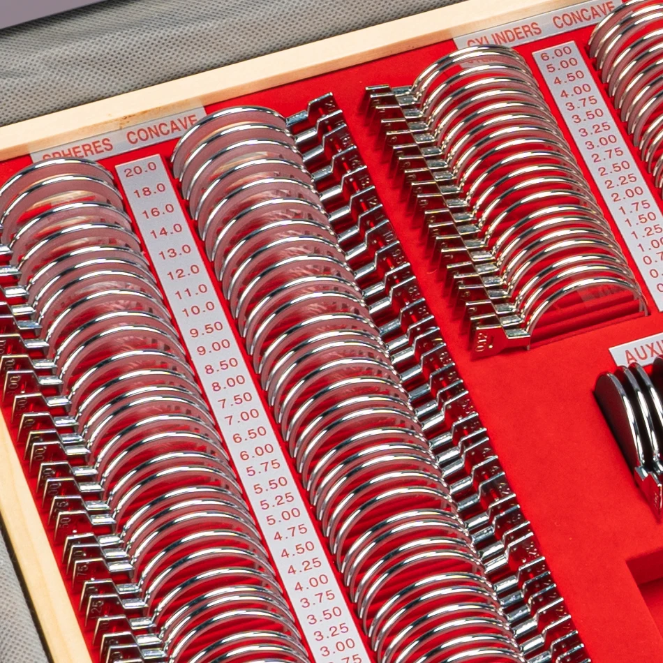 SL-266A Top Quality Plastic Rim Trial Lens Set with Aluminum or Leather for Optical