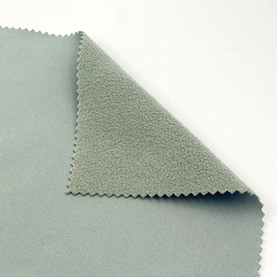 Winter Mountaineering 2 Layer Softshell 4 Four Way Stretch Bonding Fleece 100% Polyester Soft Shell Fabric for Outdoor Jacket