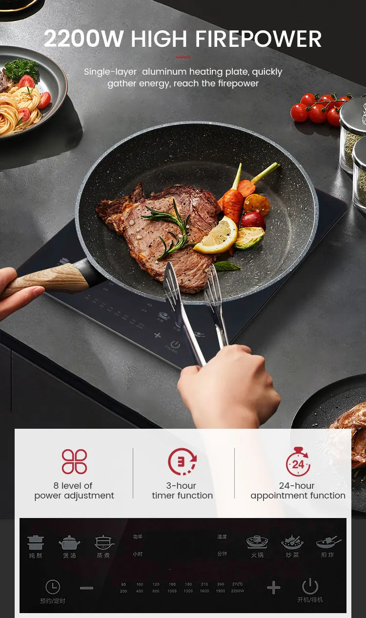 New Ultra Wide Operate Voltage Induction Cooker Touch Control Single