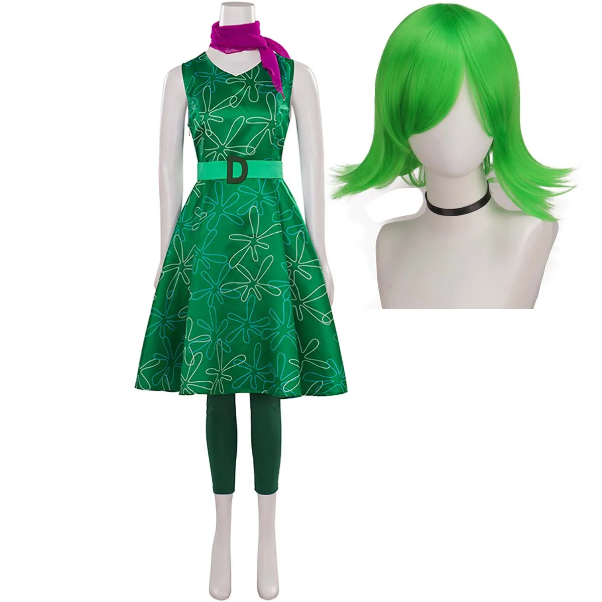 Adult Halloween Role Play Movie Inside Out Disgust Cosplay Costume DISN-009 Adult Halloween Role Play Movie Inside Out Disgust Cosplay Costume DISN-009
