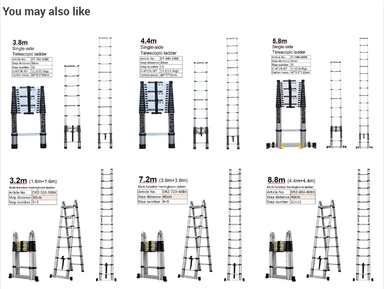 8.8m Made In China Telescopic Aluminium Ladder Folding Ladders Double ...