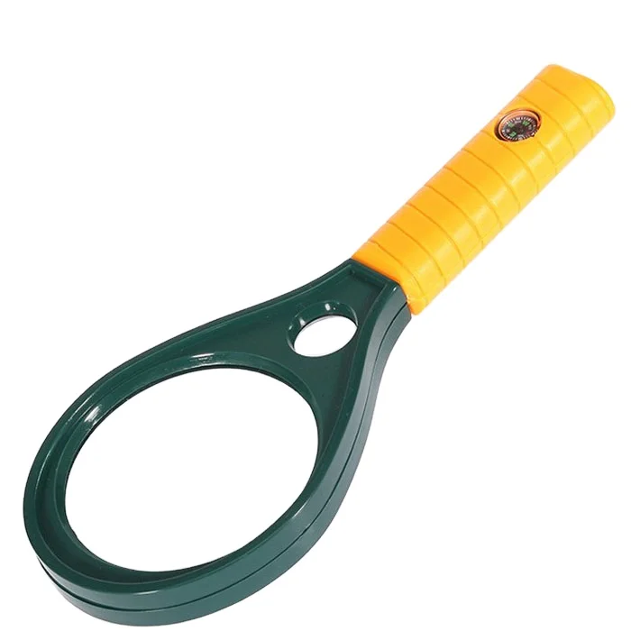 Tennis Racket Dual Lens Plastic Projector Magnifying Glass Handheld 3X 8X