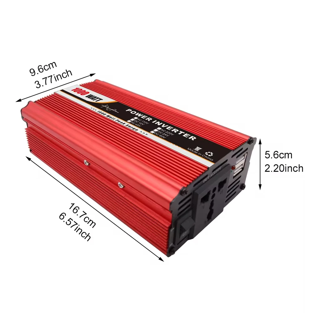 Mini Improved 2024 Latest Technology Inverter 12V 220V 1000W Automotive Power Inverter Charger Converter With Fan Wholesale