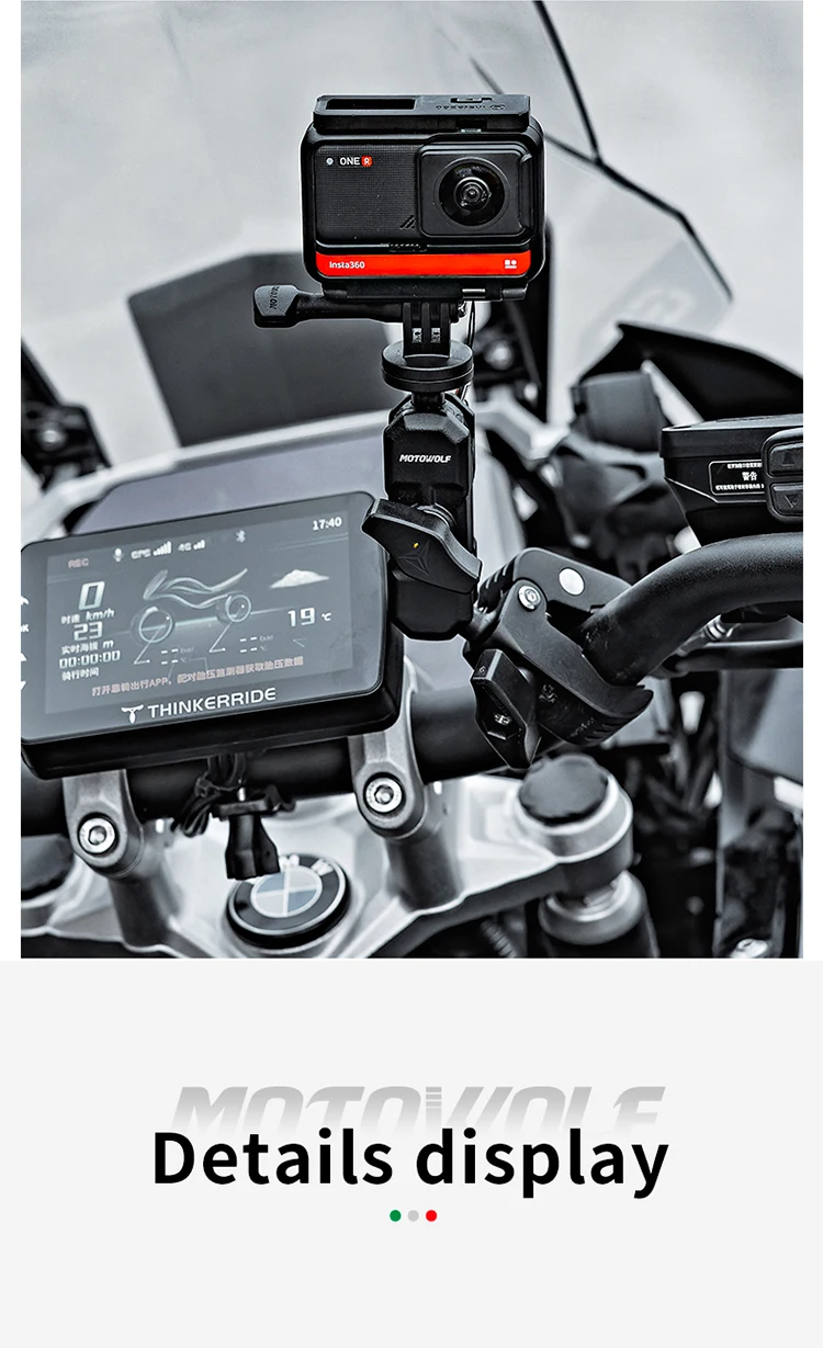 MOTOWOLF Motorcycle Multifunctional Adjustable Aluminum Alloy Camera Holder for Motorcycle