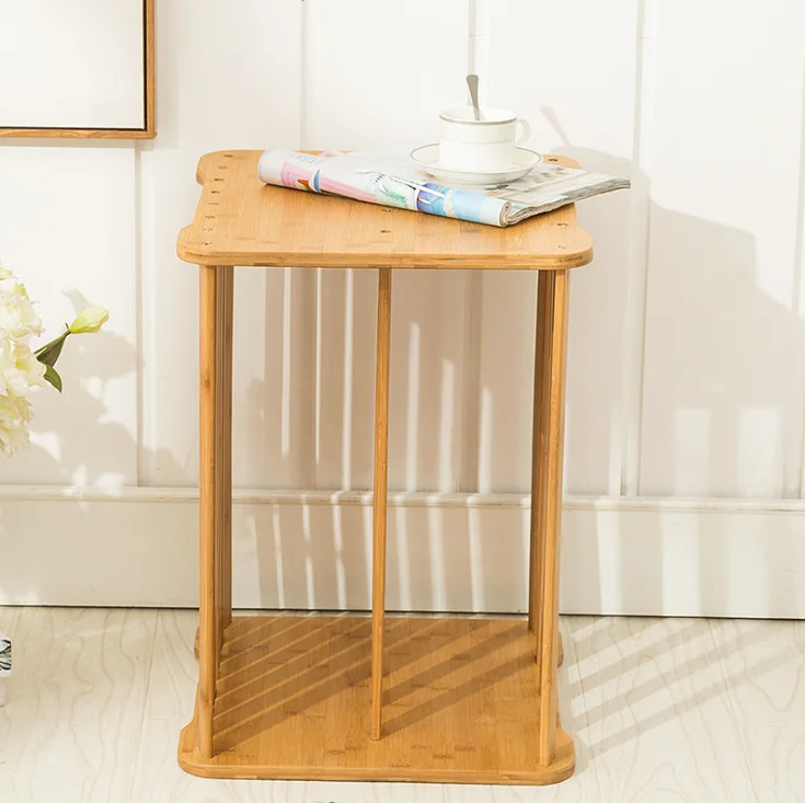 
Креативный роскошный бамбуковый 2 в 1 дизайнерский вход стоячий столик для чая с боковым концом органайзер для обуви стойка для хранения с сидячей скамейкой 