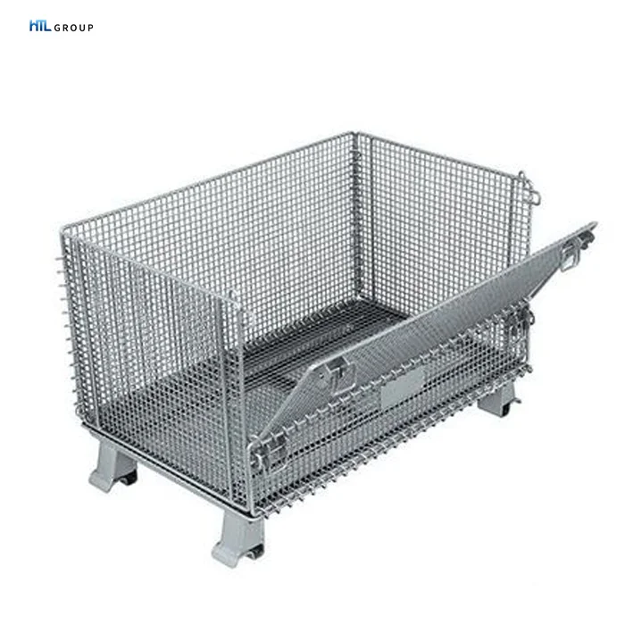 Popular Customized Capacity Warehouse Mesh  Wire Cage Metal Storage Container