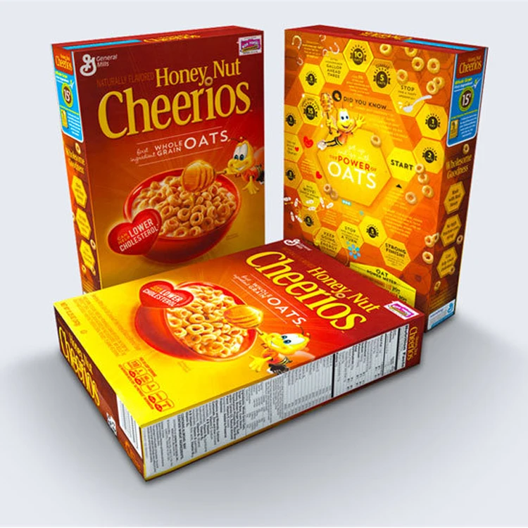 hot sell custom printed takeaway food packaging cereal box