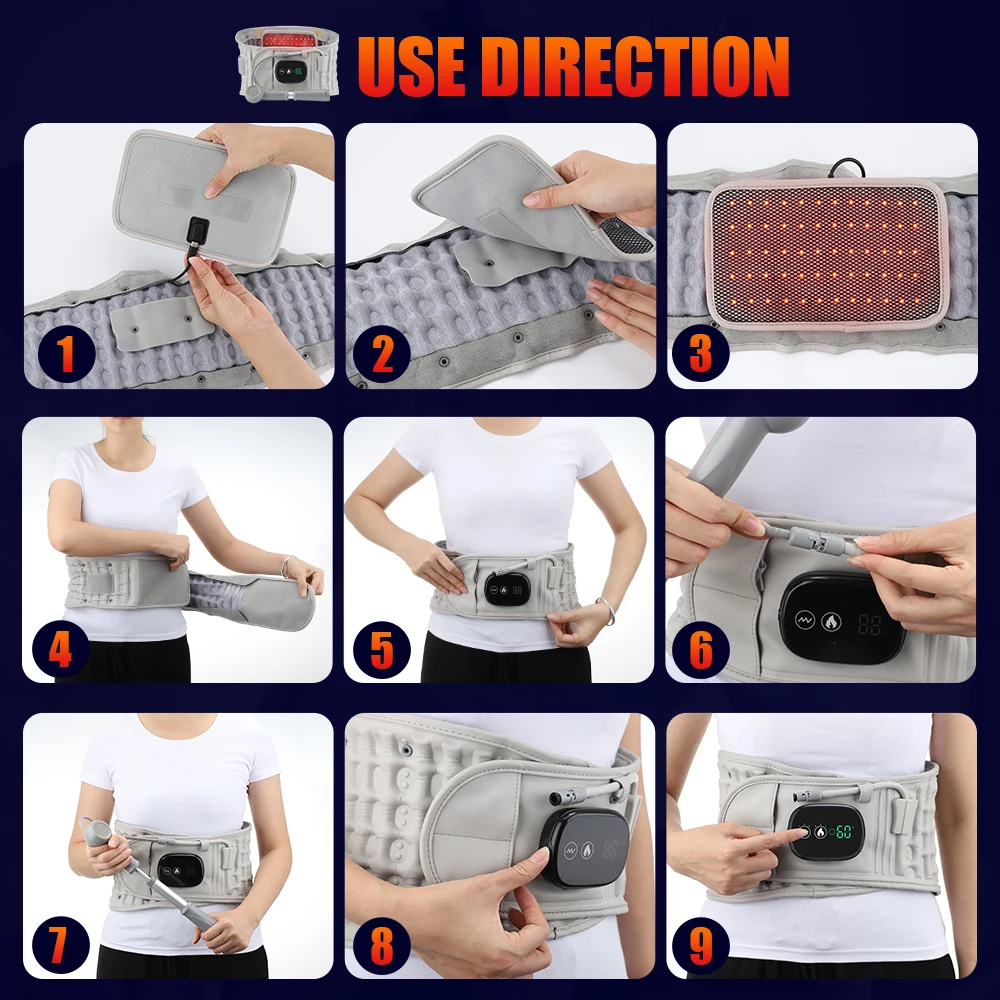 Hailicare Heating Inflatable Waist Belt for Pain Relief and Back