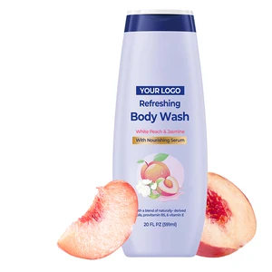 Juicy Hydration White Peach & Glycerin Body Wash Moisturizing Refreshing Shower Gel for Soft Skin & Vitamin-Rich Cleansing
