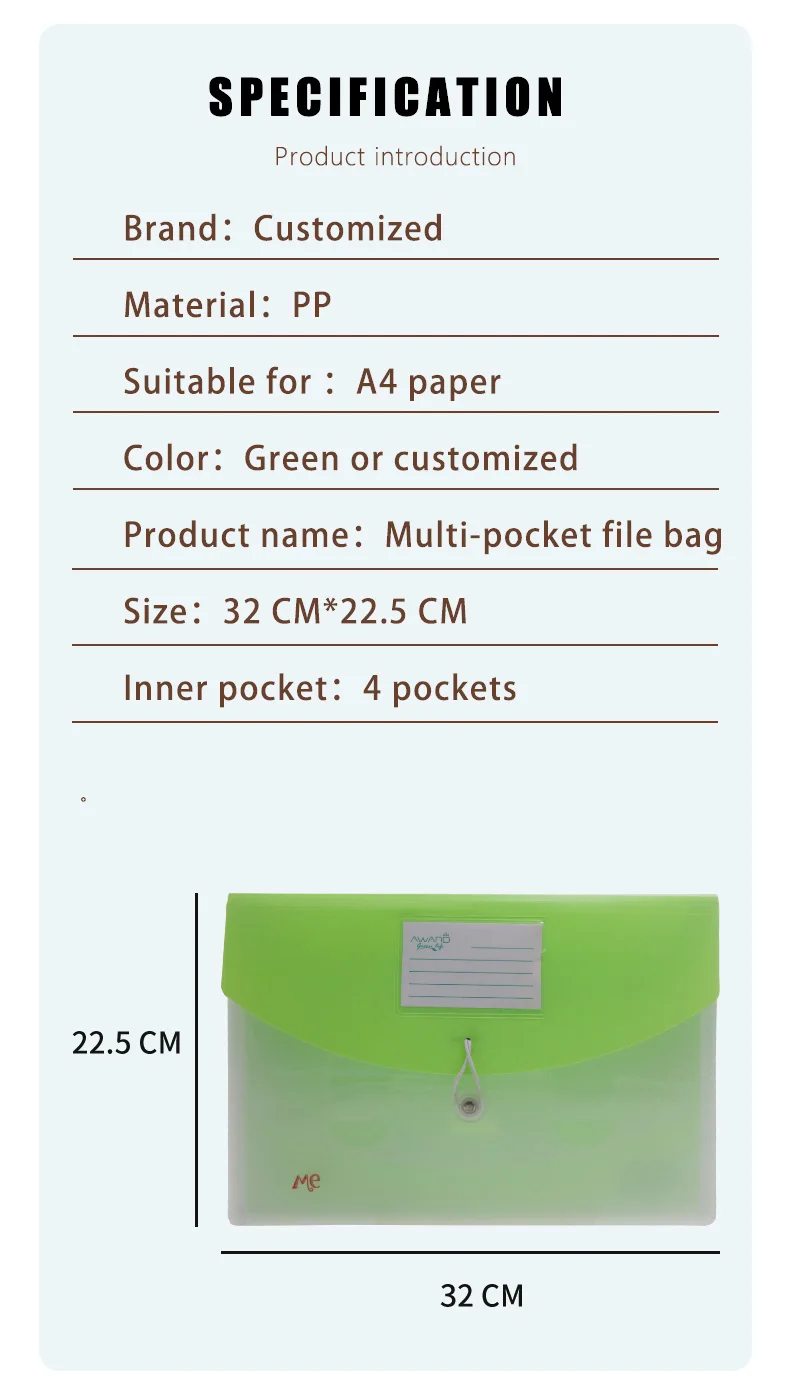 Factory Supply Plastic Document Files Bag Pp Envelope Bag With Elastic