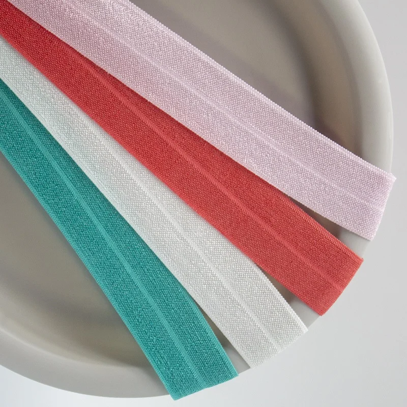 Нейлон спандекс хорошее качество полиаминовая ткань гладкая поверхность Складная эластичная тканая лента для женской яркой поверхности