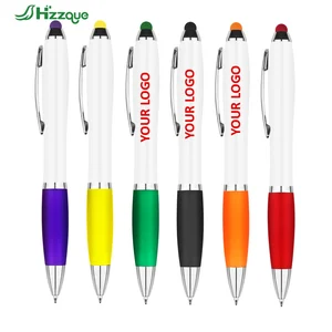 Hot Selling 2-in-1 Custom Logo Plastic Ballpoint Pen Soft Touch Screen Multifunction Ball for Point Pen New Promotional Item
