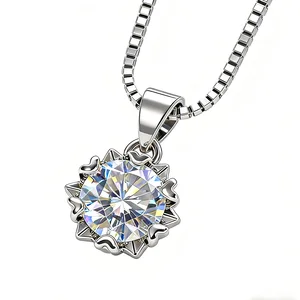 Fine Fashion Jewel GRA Certified VVs1 Moissanite Round Cut Diamond Jewelry Sets Copper-plated Platinum Women Ladies