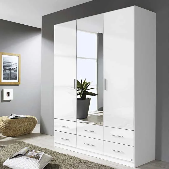Modular White Drawers for Inside Wardrobe Cabinet Set Narrow Cloakroom