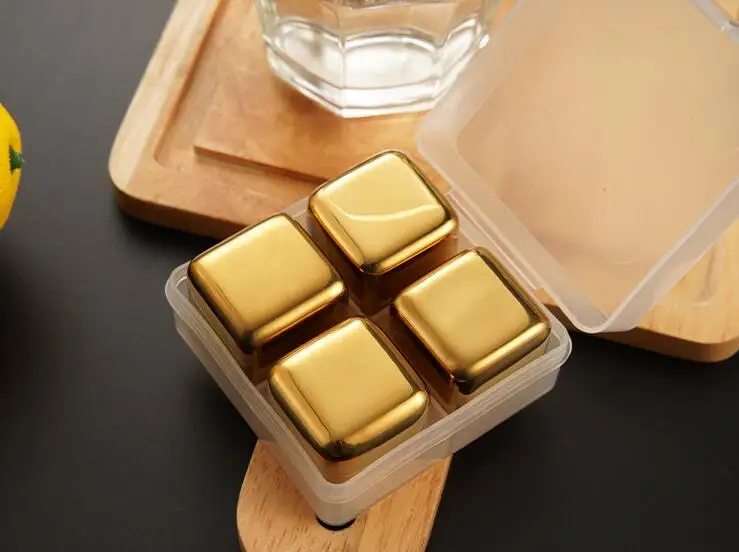 Барные аксессуары многоразовые камни для виски с охлаждением кубики из нержавеющей стали