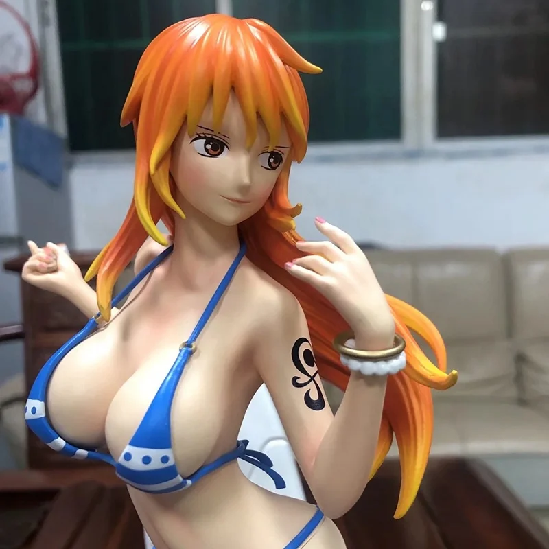 One Pieced Naked Figures GK Nami Adult Figurine Toys 33CM Cat Burglar  Action Figures Model Hentai Sexy Anime Girl Doll Statue