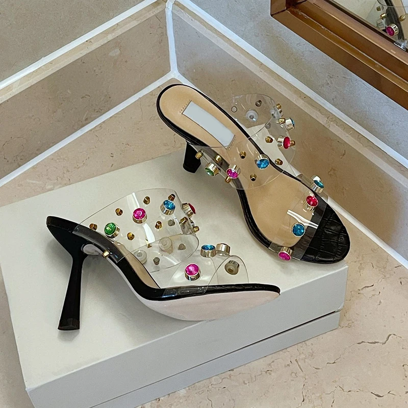 Amazon.com: Zapatos de tacón alto Club nocturno coreano moda Club de noche  de tacón alto con zapatos de tacón alto fino con una palabra con un clavo  de Sexy, negro, 35 :