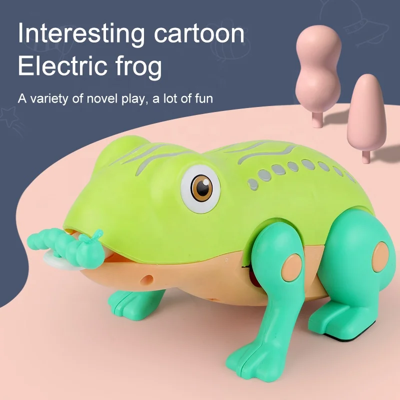 Electric Walking Jumping Frog Toy with Light & Sound, Insect