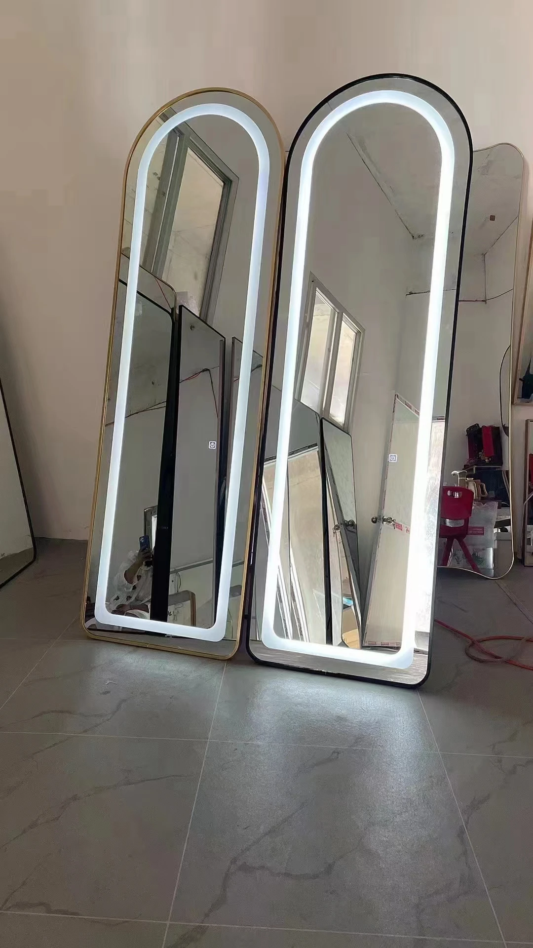 Factory Floor Full-length Mirror Wave Bedroom Home Decor Wave Led Floor ...