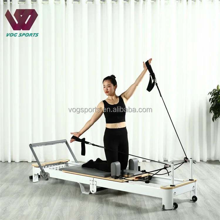 Portable Pilates Aluminium Folding Reformer Studio Yoga Fitness ...