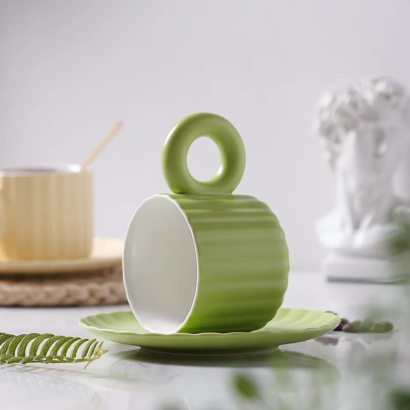 product classic ceramic coffee cup set simple design home use afternoon tea party couple pair gift souvenir present-5