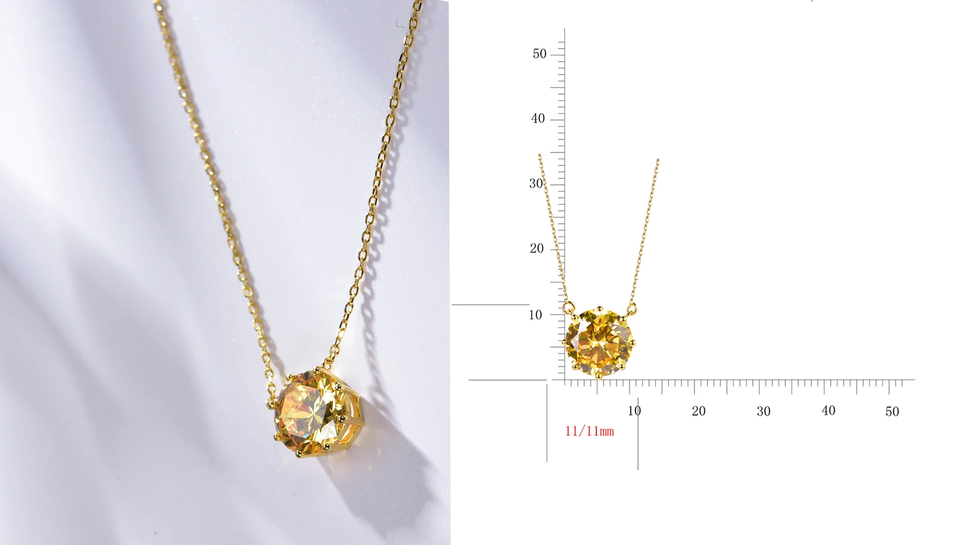 collar de oro canary yellow stone 18k gold Plating chain necklace AAA cz yellow diamond necklace 18k gold Plating necklace