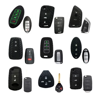 New Accesorios Para Autos Keyless Key Fob Protector Silicone Carbon Fiber Car Key Cover